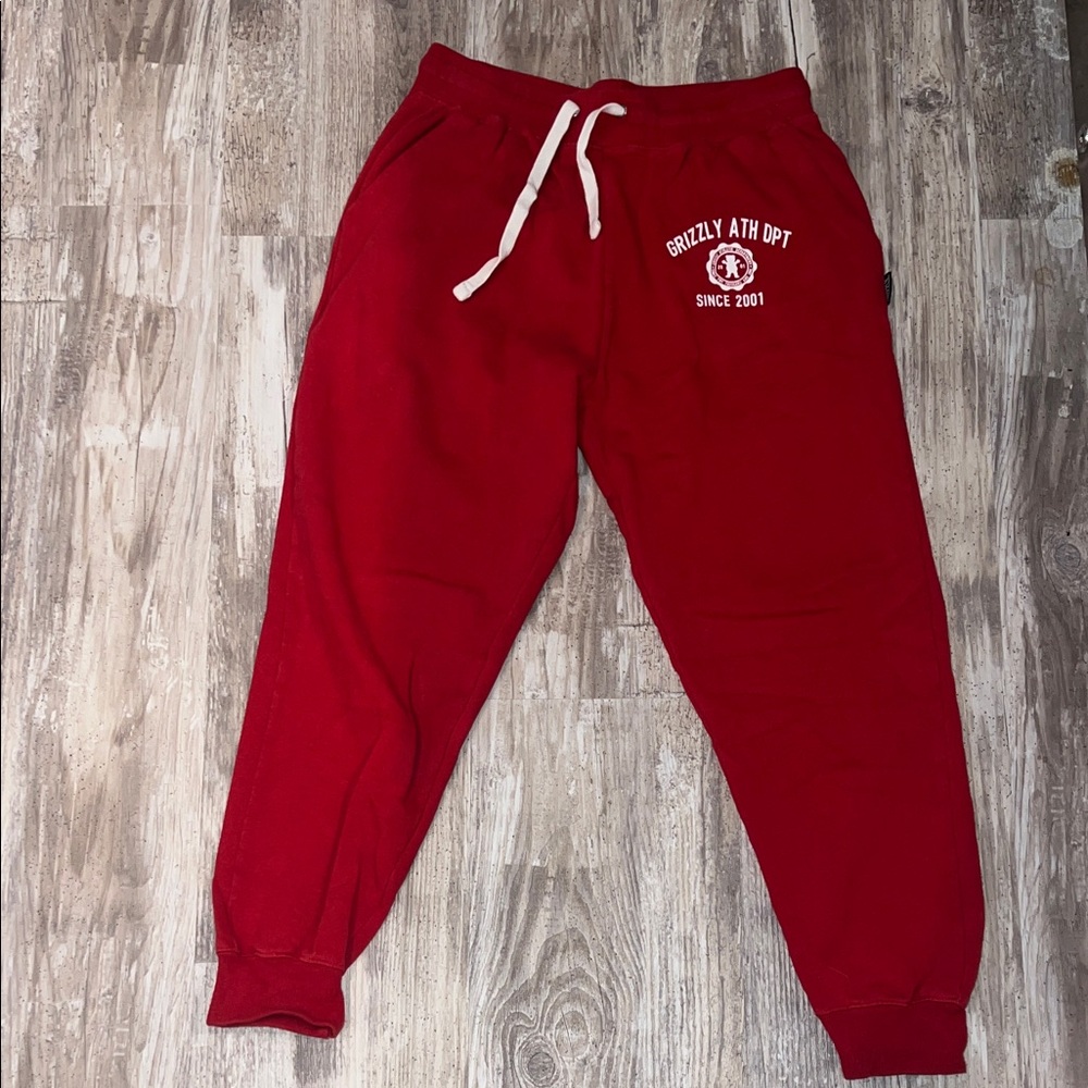 🔥‼️Grizzly Athletic Red Men's Sweatpants‼️🔥